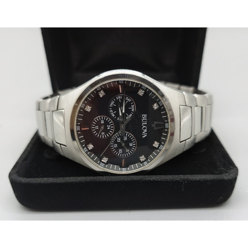 Bulova 96D143 Diamond Accent Multi-Function Stainless Steel Watch [GNH024768]